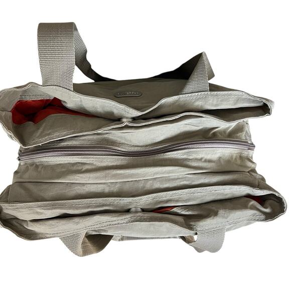 Baggallini Beige Tan Nylon Tote Travel Bag Multi Compartment Medium - Picture 2 of 16